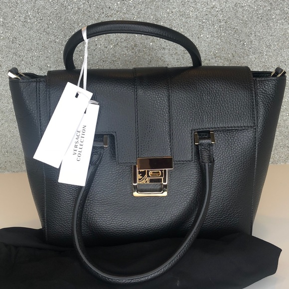🔴 sold🔴 Versace black leather satchel NWT - Picture 6 of 8